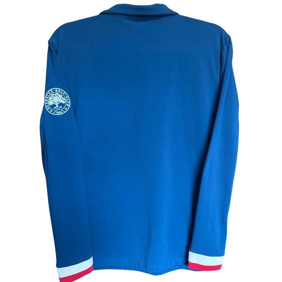 Redvanly Hubbard Quarter Zip Pullover Tuxedo Stripe Blue Red White Size Small - Picture 10 of 15